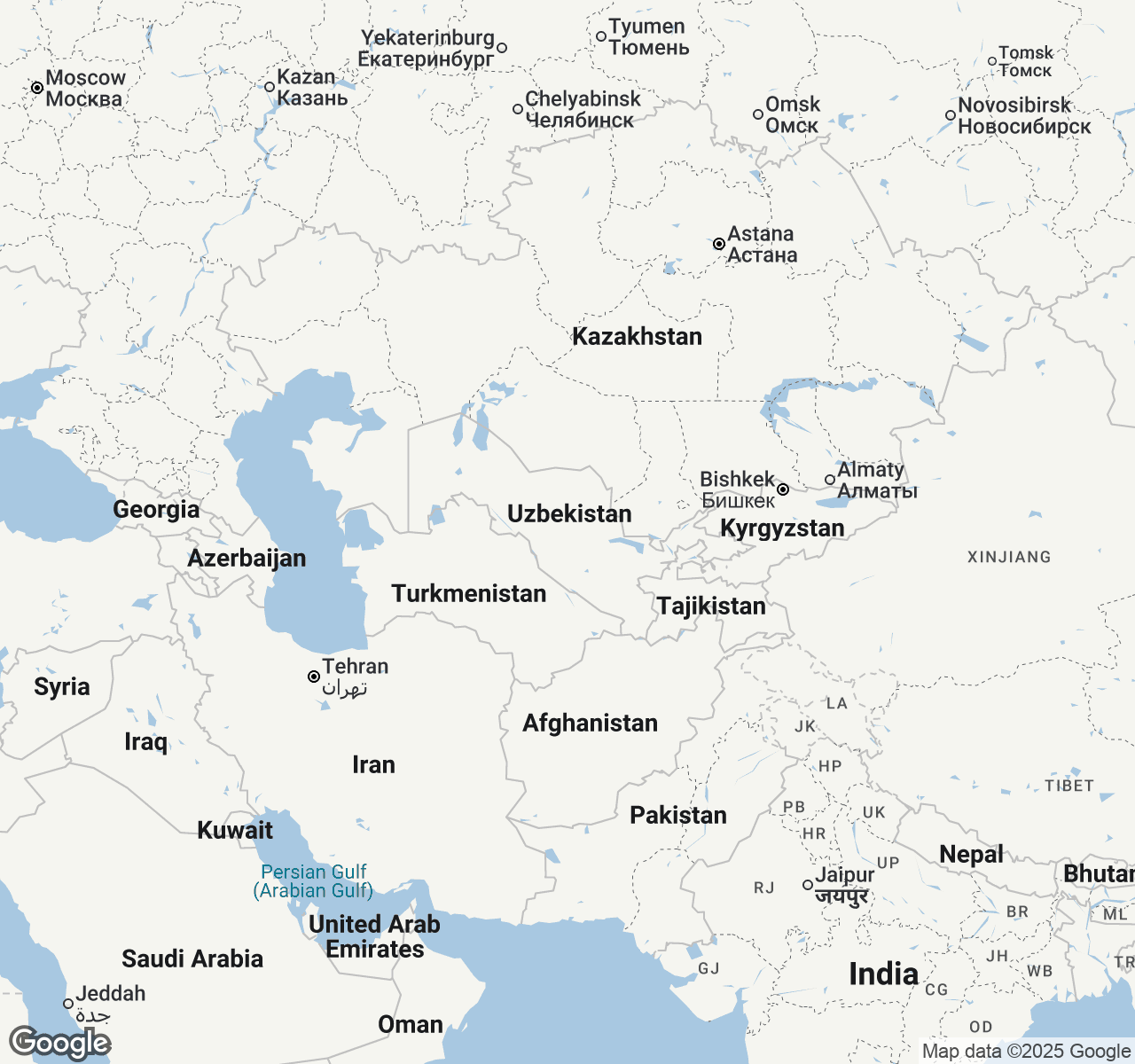 Map of Uzbekistan